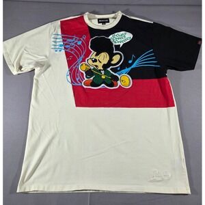 Makobi Shirt Mens 2 Extra Large Beige Black Music‎ Embroidered Money Streetwear